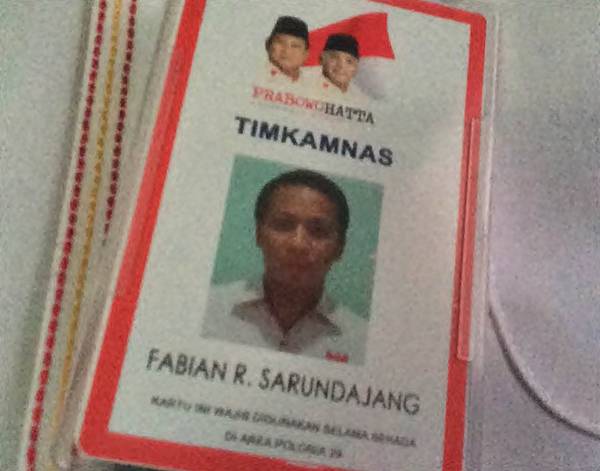 Fabian Sarundajang Bergabung di Timkamnas Prabowo-Hatta