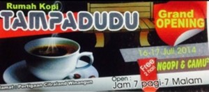Rumah Kopi TampaDudu, Dua Hari Gratis Kopi dan Camu-camu