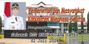Ucapan Hut Bhayangkara ke 68 Pemkab Minahasa Selatan