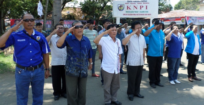 Terlihat sejumlah senior DPD KNPI Sulut turut menghadiri upacara, pagi tadi