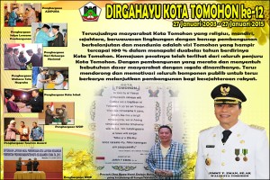 HUT ke-12 Kota Tomohon, Kita Tingkatkan dan Lanjutkan Kerja Keras, Kerja Cerdas dan Kerja Tuntas