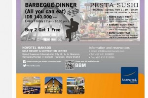 Pesta Sushi Novotel Hotel Hanya Empat Puluh Ribu