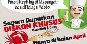Wow! Ada Diskon Spesial Kepiting dan Cumi di Talaga Resto
