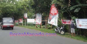 Baliho Cabup/Cawabup Mulai Penuhi Kompleks Kantor Bupati Minut