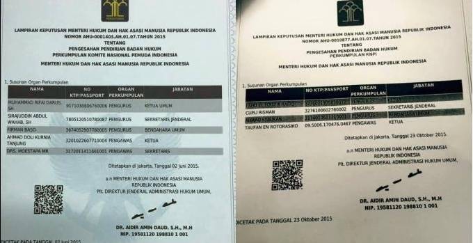 Kemenkumham RI Sahkan KNPI Fahd Arafik