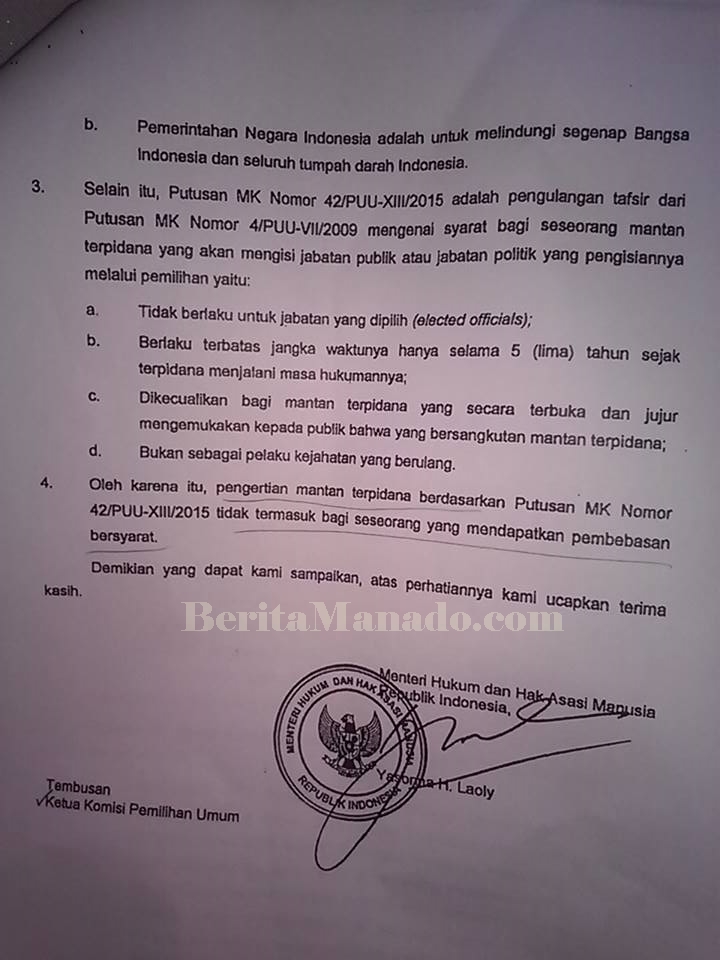 menteri hukum dan ham