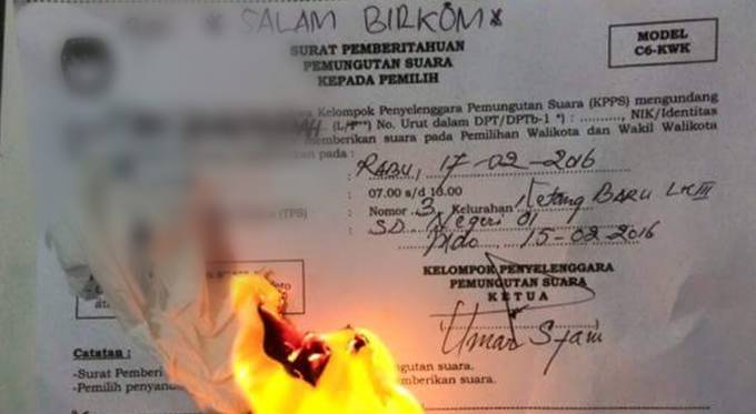 Seorang Warga Bakar Surat Panggilan Ke TPS, KPPS Jamin Situasi Masih Aman
