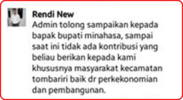 Jantje Sajow Dituding Tidak Berbuat Sesuatu Untuk Kecamatan Tombariri