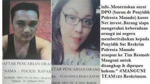 Info !!! Polisi Rilis Foto DPO Kasus Net Invest Manado