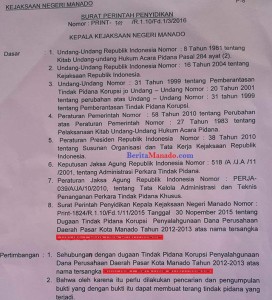 Nah Loh !!! Jajaran Direksi PD Pasar Akui Terima Undangan Pemeriksaan Kejari Manado