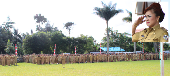SYERLY SOMPOTAN Pembina Upacara Hari Otda Pemkot Tomohon