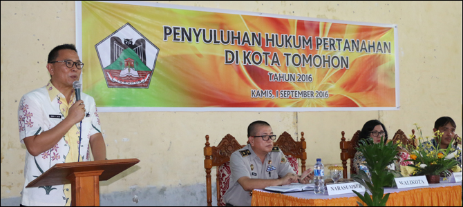 Pemkot Tomohon Sosialisasikan Undang-undang Agraria