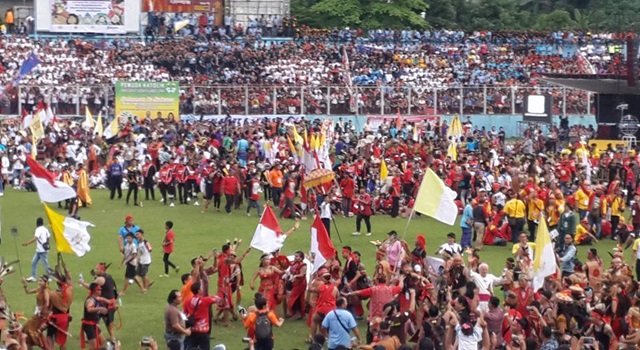 Atraksi dari OMK se-Indonesia sebelum pelaksanaan Perayaan Ekaristi