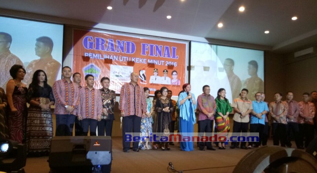 Bupati Minut Vonnie Panambunan, Wabup Ir Joppi Lengkong, Sekda Ir Sandra Moniaga MSi dan Ketua TP PKK Jeivi Lengkong Wijaya STh, foto bersama para modeling Pemkab Minut.