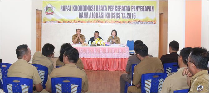 Rakor Penyerapan DAK 2016, JDK Warning SKPD Percepat Pelaksanaan Fisik