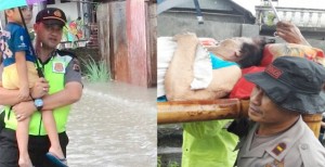 Personel Polda Sulut dan Jajaran Bantu Evakuasi Korban Banjir di Manado