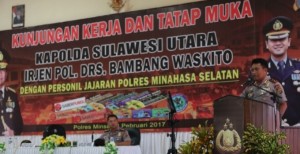 Kunjungan Kerja Kapolda Sulut di Polres Minsel