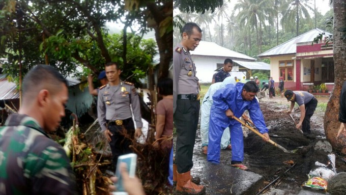 Terjang Banjir dan Longsor, Kapolres Pimpin Evakuasi Warga