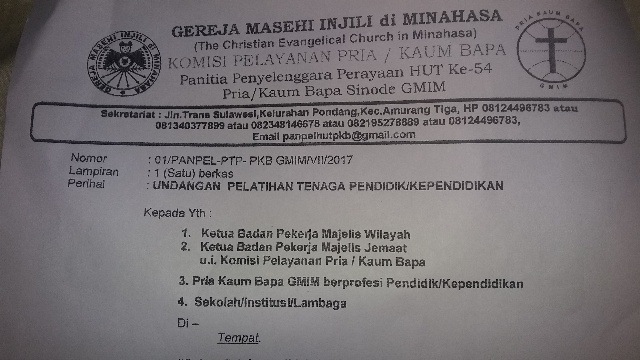 Rayakan HUT ke-54, PKB Sinode GMIM Gelar Pelatihan Tenaga Pendidik