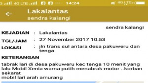 Hebat !!! Aplikasi AREA Ungkap Peristiwa Tabrak Lari di Jalan Trans Sulawesi