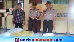 Gagalkan Penyelundupan 3500 Liter Cap Tikus, Kapolres Apresiasi Kapolsek Amurang