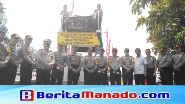 Kapolda BAMBANG WASKITO Resmikan Monumen Lakalantas di Minsel