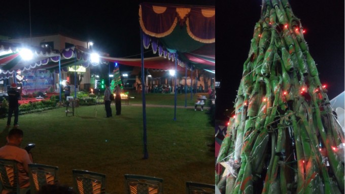Wow !!! Pohon Natal Polres Bitung Harganya Hingga Puluhan Juta