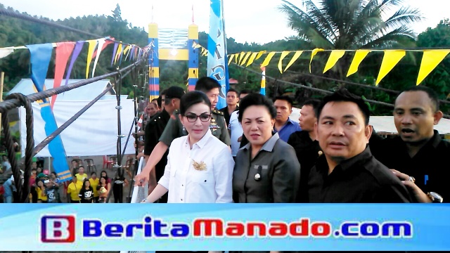 Jawab Kerinduan Masyarakat Desa Lelema, TETTY PARUNTU Resmikan Jembatan Gantung