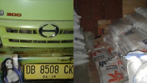 Bongkar Beras Bulog Malam Hari, Mobil Truck Diamankan Kodim 1310