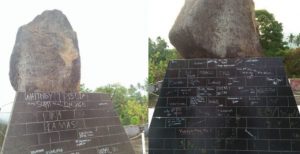 Setelah Monumen Trikora, Giliran Tugu Jepang Manebo-nembo “Dipercantik” Coretan