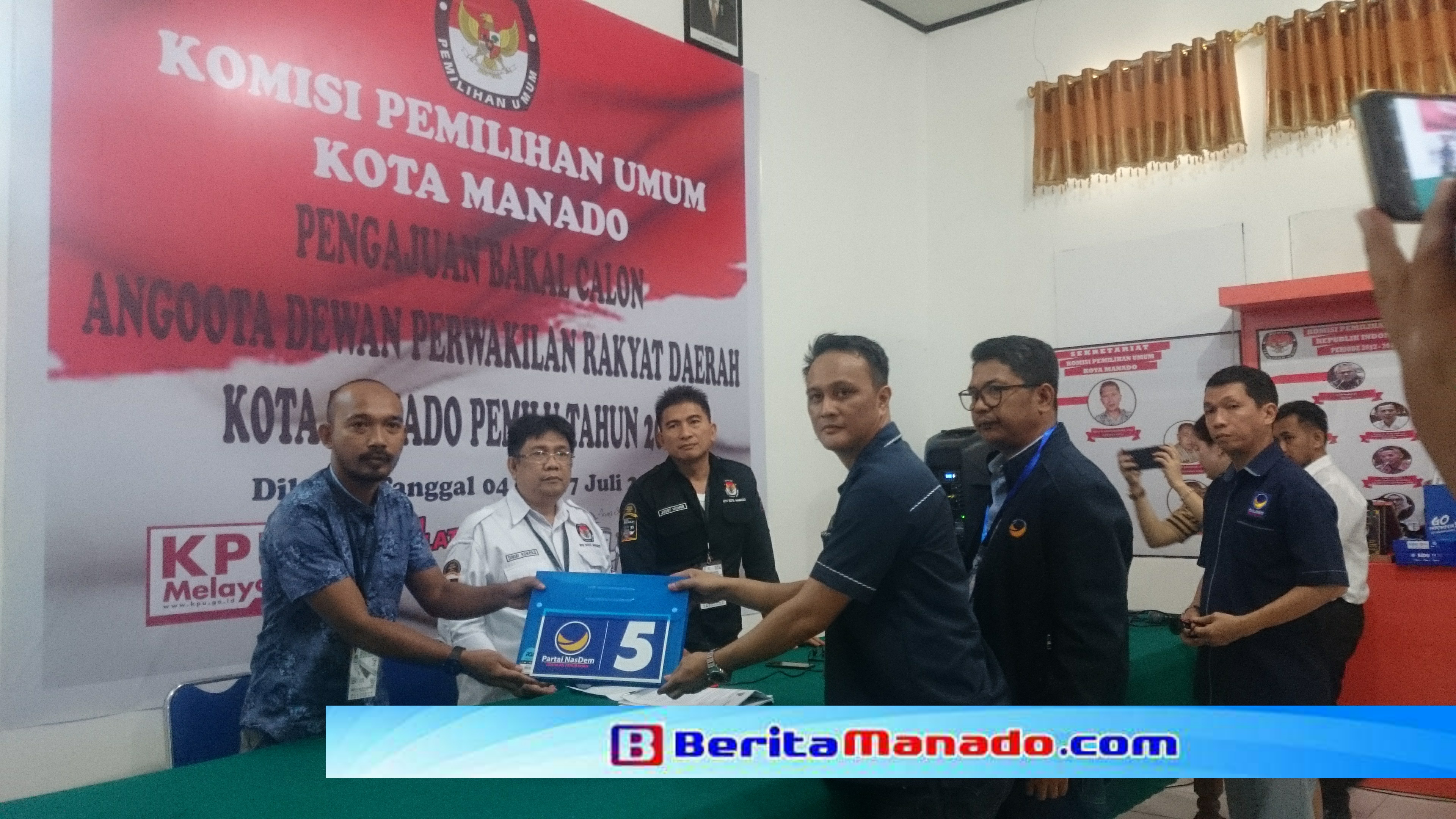 Pertama Ajukan Bacaleg, KPU Manado Kembalikan Berkas Nasdem