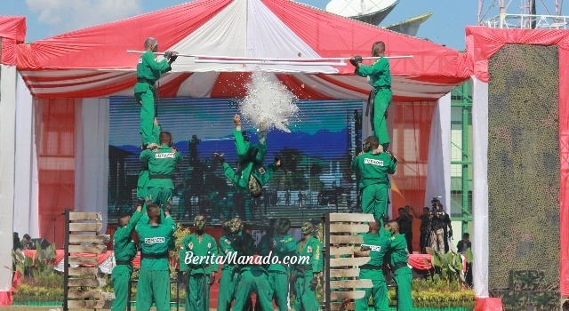 BERITA FOTO: Jadi Andalan, Yongmoodo Yonif Raider 712/Wiratama Tampil Spektakuler