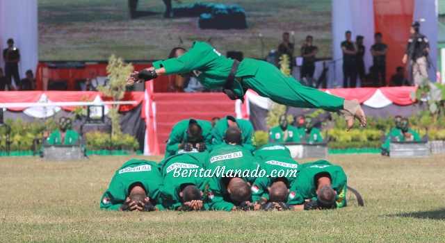 BERITA FOTO: Jadi Andalan, Yongmoodo Yonif Raider 712/Wiratama Tampil Spektakuler