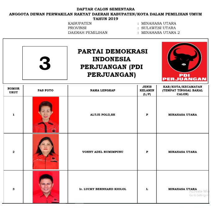 Ini 335 DCS Anggota DPRD Minut. KPU Tunggu Tanggapan Warga