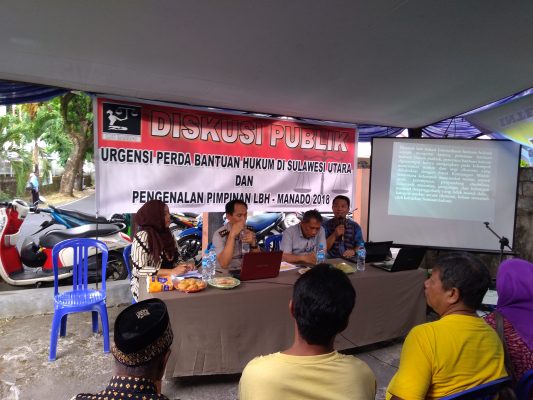 Perkenalkan Pimpinan Baru, LBH Manado Gelar Diskusi Bahas Perda Bantuan Hukum