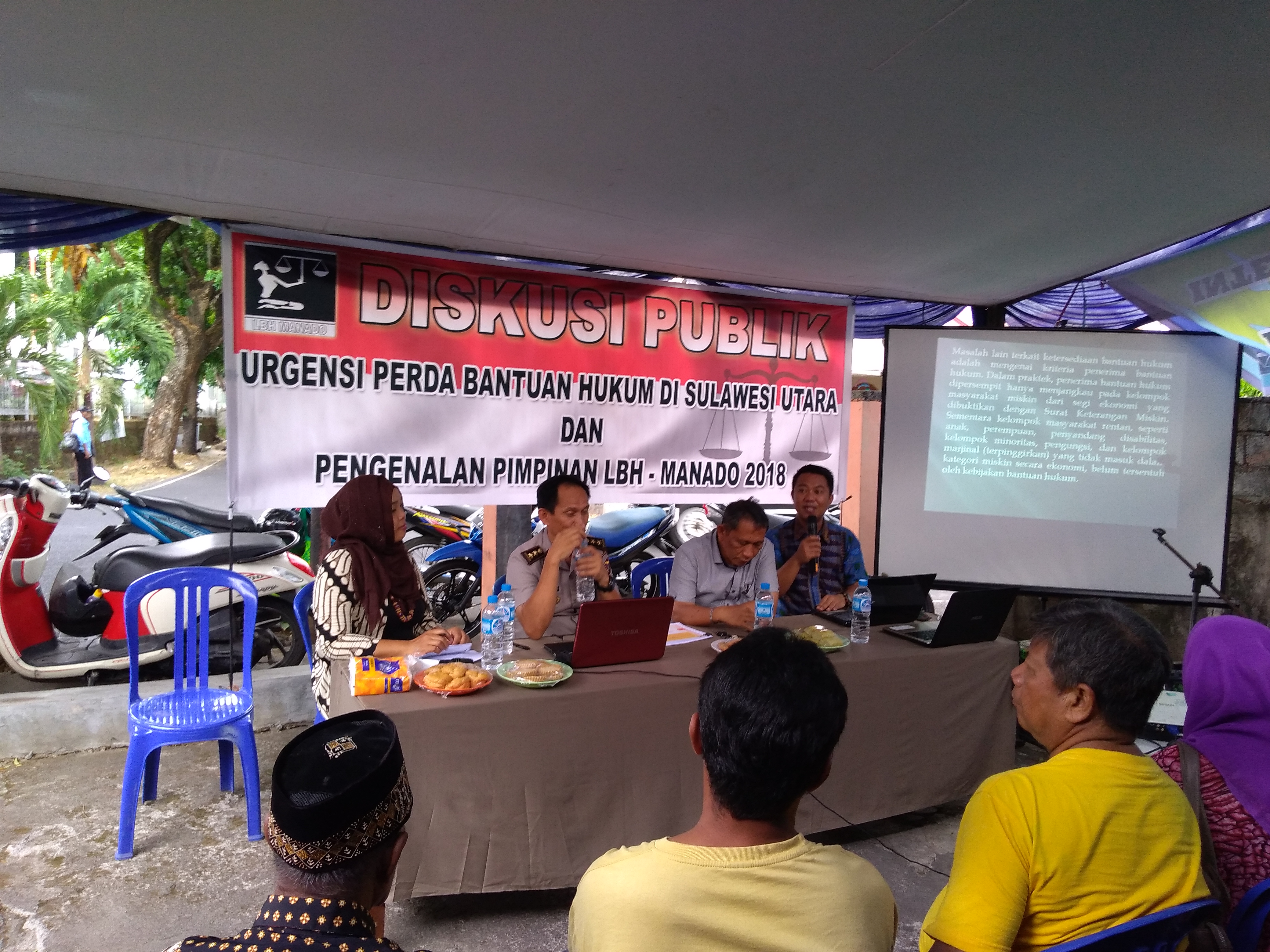 Perkenalkan Pimpinan Baru, LBH Manado Gelar Diskusi Bahas Perda Bantuan Hukum