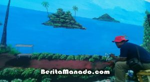 Meriahkan Festival Pesona Sangihe 2018, ARCHIMEDES SAMALAM Pilih Melukis Tembok