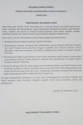 Ribuan Massa Serbu Kawasan Megamas Ikuti Deklarasi Damai Pemilu 2019