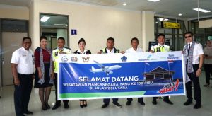 Wisman ke-100.000 Disambut di Bandara Sam Ratulangi Manado