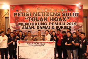 Dihadiri Sejumlah Pejabat Polri, Netizens Sulut Tandatangani Petisi Tolak Hoax