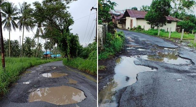 Jalan Desa Pinilih-Klabat Memprihatinkan