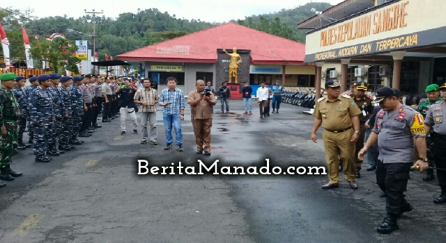 Polres Sangihe Gelar Apel Kesiapan Pesta Adat Tulude dan HUT Daerah ke-594