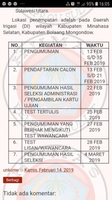 Pengumuman Penerimaan TPM dan KTPM