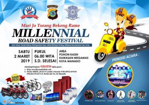 Ditlantas Polda Sulut Ajak Masyarakat Sukseskan “Millennial Road Safety Festival”