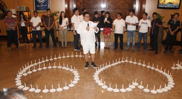 Dipenuhi Lilin, Hotel Aston Manado Rayakan Earth Hour 2019