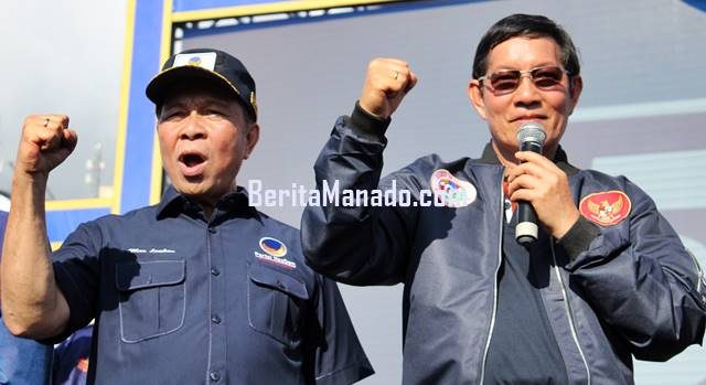 FOTO: Ketua Partai Nasdem Manado Vicky Lumentut 11 Max Lomba dan Vicky Lumentut