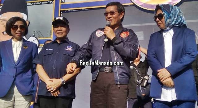 FOTO: Ketua Partai Nasdem Manado Vicky Lumentut 12 Yasti, Max Lomban, Vicky dan Tatong Bara