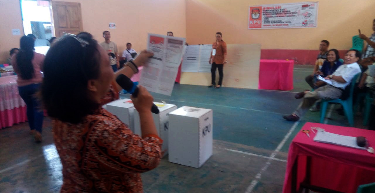 KPU Bitung Sukses Gelar Simulasi Pemilu 2019 di Tendeki