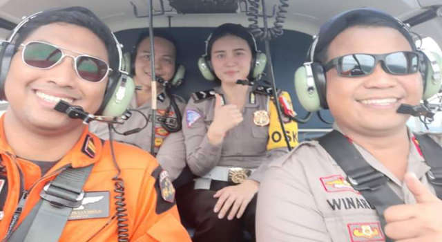 Kapolres Winardi Prabowo Pantau Situasi Minsel Gunakan Helikopter