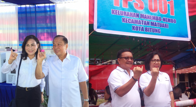 Wali Kota Bitung Mencoblos di TPS 08, Wawali di TPS 01